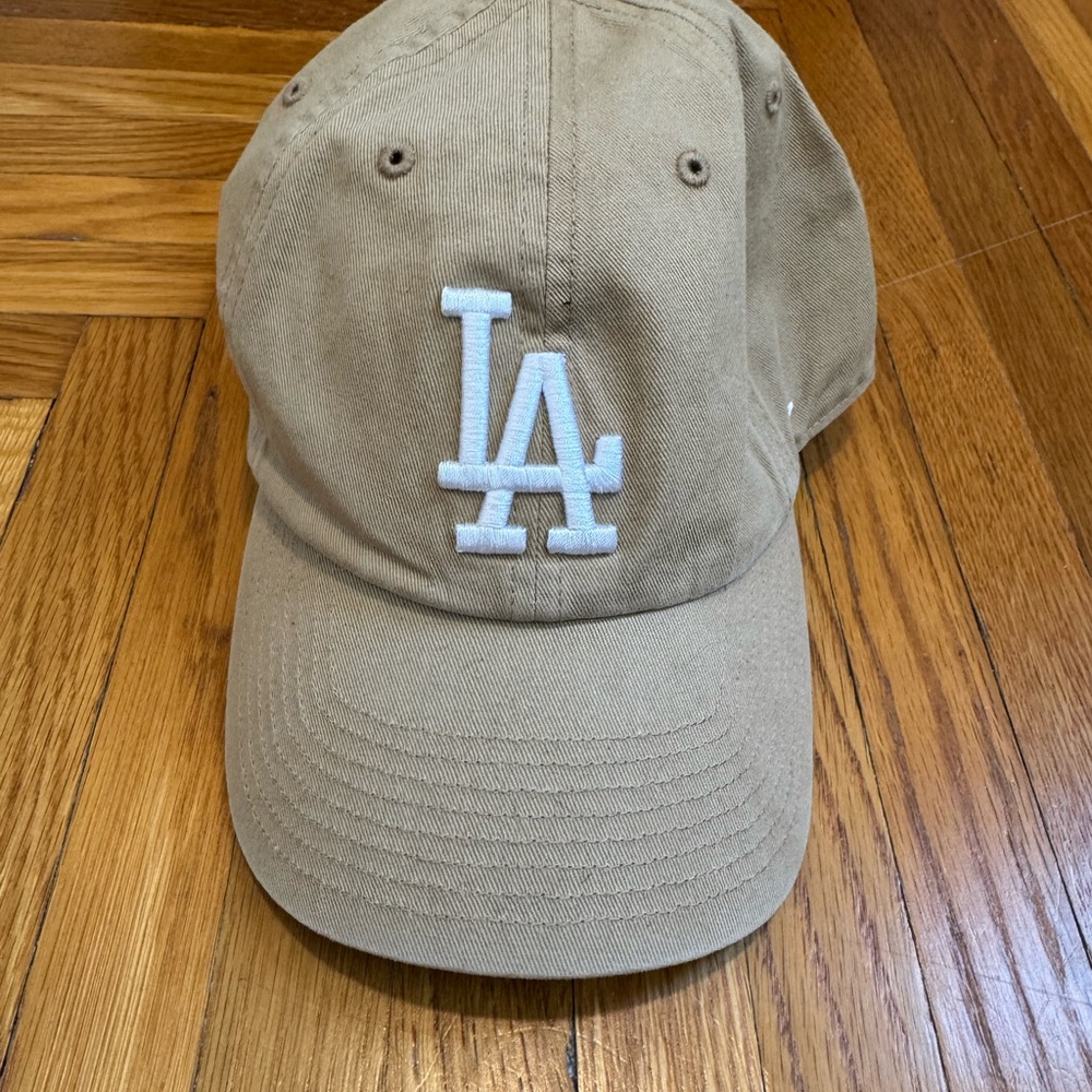 Adjustable Los Angeles Dodgers MLB '47 Hat - Khaki with White Logo